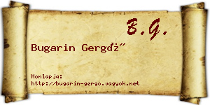 Bugarin Gergő névjegykártya